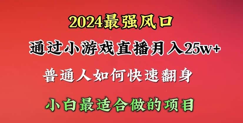 （10020期）2024年最强风口，通过小游戏直播月入25w+单日收益5000+小白最适合做的项目-优优云创网