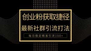 （10040期）创业粉捷径！最新被动引流方法大揭秘，实现每日100+精准引流-优优云创