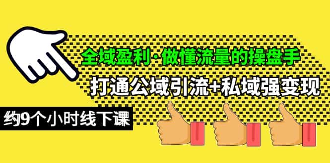 (10045期)全域盈利·做懂流量的操盘手,打通公域引流+私域强变现,约9个小时线下课-优优云创网
