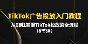 TikTok广告投放入门教程,从0到1掌握TikTok投放的全流程(8节课)-优优云创网