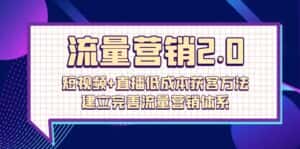（10114期）流量-营销2.0：短视频+直播低成本获客方法，建立完善流量营销体系（72节）-优优云创网
