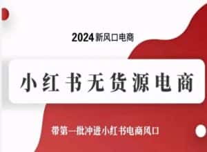 2024新风口电商,小红书无货源电商,带第一批冲进小红书电商风口-优优云创网