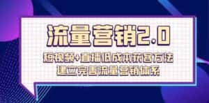 流量营销2.0：短视频+直播低成本获客方法，建立完善流量营销体系（72节）-优优云创