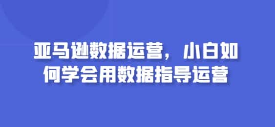 亚马逊数据运营，小白如何学会用数据指导运营-优优云创网