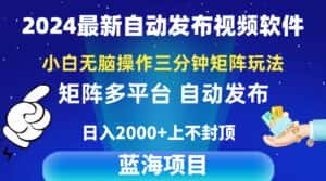 （10166期）2024最新视频矩阵玩法，小白无脑操作，轻松操作，3分钟一个视频，日入2k+-优优云创