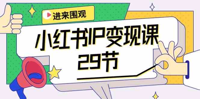 小红书IP变现课:开店/定位/IP变现/直播带货/爆款打造/涨价秘诀/等等/29节-优优云创网
