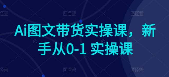 Ai图文带货实操课，新手从0-1 实操课-优优云创