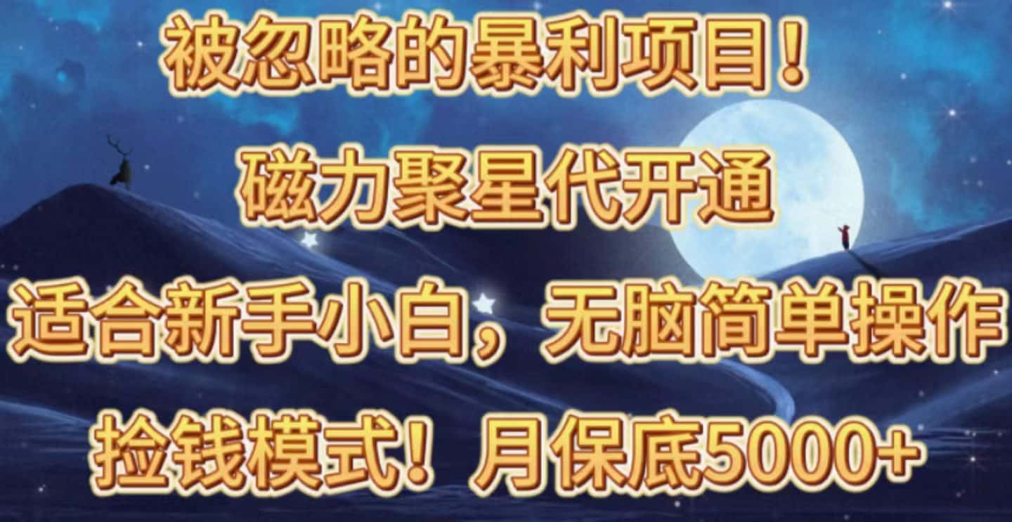 (10245期)被忽略的暴利项目!磁力聚星代开通捡钱模式,轻松月入五六千-优优云创