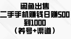 (10269期)闲鱼出售二手手机赚钱,日赚500到1000(养号+渠道)-副业吧