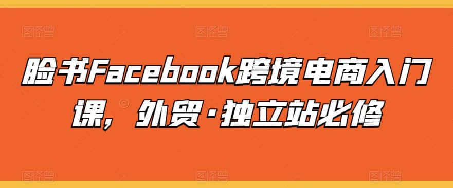 脸书Facebook跨境电商入门课，外贸·独立站必修-优优云创网
