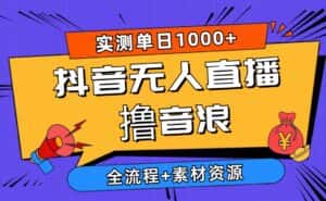 (10274期)2024抖音无人直播撸音浪新玩法 日入1000+ 全流程+素材资源-优优云创网