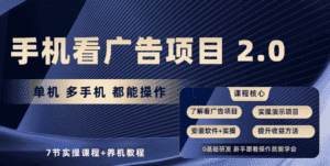 手机看广告项目2.0，单机收益30-50，提现秒到账-优优云创网