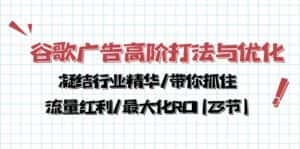 （10287期）谷歌广告高阶打法与优化，凝结行业精华/带你抓住流量红利/最大化ROI(23节)-优优云创