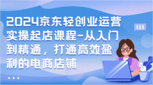 2024京东轻创业运营实操起店课程-从入门到精通，打通高效盈利的电商店铺-优优云创网