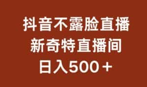 不露脸挂机直播，新奇特直播间，日入500+-优优云创网