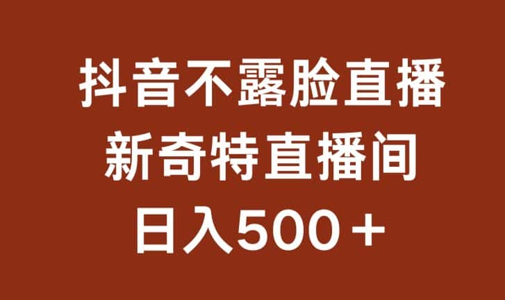 不露脸挂机直播，新奇特直播间，日入500+-优优云创网