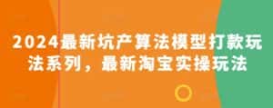 2024最新坑产算法模型打款玩法系列,最新淘宝实操玩法-优优云创网