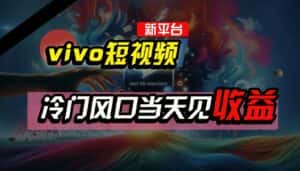 全新平台vivo短视频，新风口AI混剪无脑搬运，冷门风口当天见收益，7天撸了2300+了-优优云创