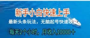 2024头条最新ai搬砖,每天肉眼可见的收益,日入300+-优优云创