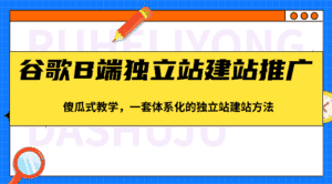 谷歌B端独立站建站推广，傻瓜式教学，一套体系化的独立站建站方法（83节）-优优云创网