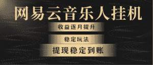 （10422期）网易云音乐挂机全网最稳定玩法！第一个月收入1400左右，第二个月2000-2…-优优云创网