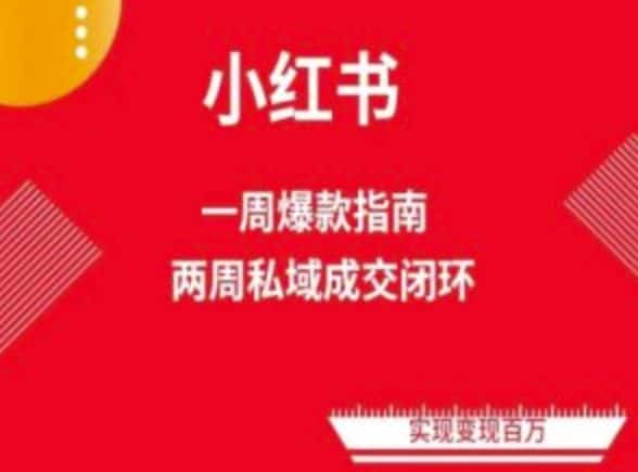 爆款小红书免费流量体系课程(两周变现)，小红书电商教程-优优云创网