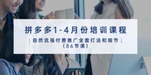 （10495期）拼多多1-4月份培训课程，自然流强付费推广全套打法和细节（86节课）-优优云创网