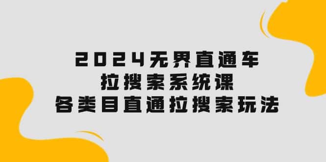 （10508期）2024无界直通车·拉搜索系统课：各类目直通车 拉搜索玩法！-优优云创网