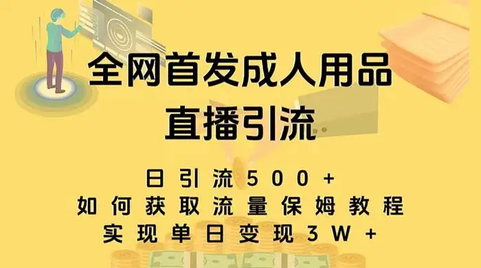 成人用品直播引流获客暴力玩法，单日引流500+，变现 3w+，保姆级教程-副业吧