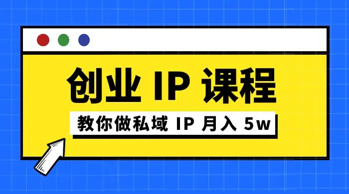 价值 2980 创业 IP 课程，教你做私域 IP 月入 5w-副业吧