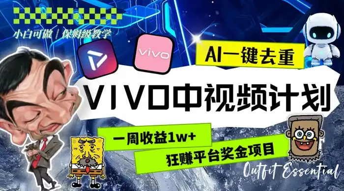 一周收益 1w+ 的 VIVO 中视频计划，用 AI 一键去重，狂赚平台奖金（教程+素材）-副业吧