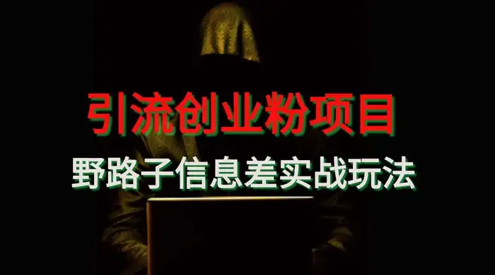 野路子信息差玩法实战教学，引流创业粉-优优云创