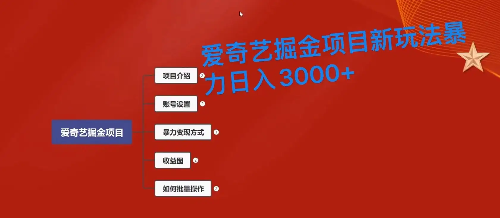 爱奇艺掘金新玩法，暴力日入3000+，全套保姆式课程-优优云创