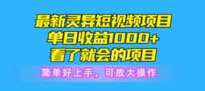 （10542期）最新灵异短视频项目，单日收益1000+看了就会的项目，简单好上手可放大操作-优优云创