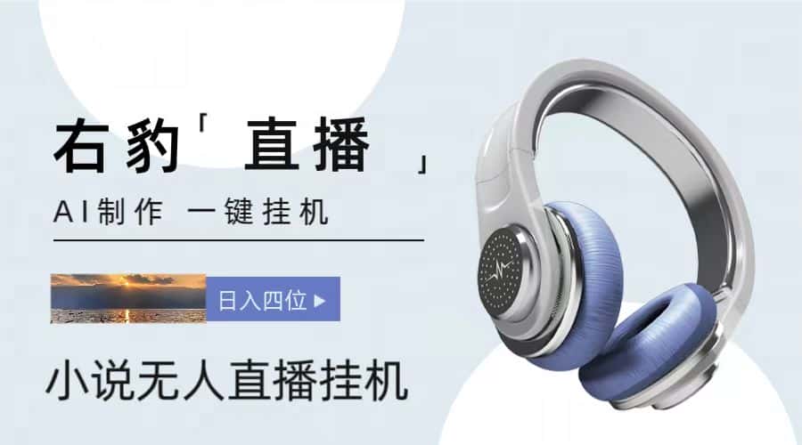 右豹小说无人直播挂机吸金项目，简单易行收益稳定， 月入1000+-优优云创