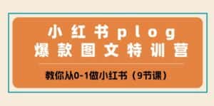 小红书plog爆款图文特训营，教你从0-1做小红书（9节课）-优优云创
