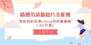 （10567期）情感 小清新短片-全能班，教你拍好看的vlog小清新画面 (30节课)-优优云创