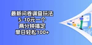 （10606期）最新问卷调查玩法，5-10元一个，两分钟搞定，单日轻松100+-优优云创