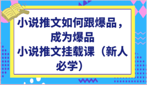 小说推文如何跟爆品，成为爆品，小说推文挂载课（新人必学）-副业吧