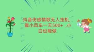 抖音伤感情歌无人挂机 靠小风车一天500+  小白也能做-优优云创