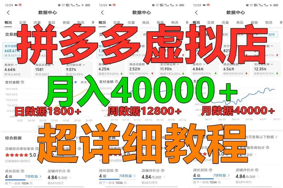 拼多多虚拟电商训练营月入40000+，全网最详细，你做你也行，暴利稳定长久-副业吧