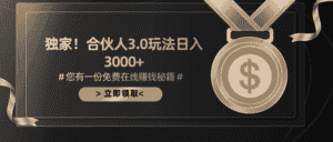 （10727期）游戏合伙人3.0，日入3000+，无限扩大的蓝海项目-优优云创