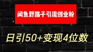 大眼闲鱼野路子引流创业粉，日引50+单日变现四位数-优优云创
