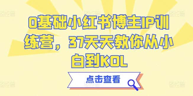 0基础小红书博主IP训练营，37天天教你从小白到KOL-优优云创