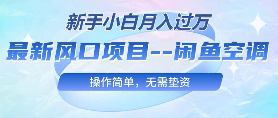 （10767期）最新风口项目—闲鱼空调，新手小白月入过万，操作简单，无需垫资-优优云创