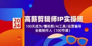 （10783期）高薪-剪辑师IP实操班-第2期，100天成为懂拍剪/AI工具/运营编导/全能制作人-优优云创