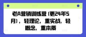 老A营销训练营(更24年5月)，轻理论，重实战，轻概念，重本质-优优云创