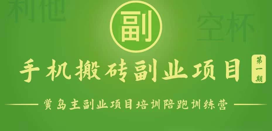 手机搬砖小副业项目训练营1.0，能用手机做的简单小副业-优优云创