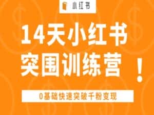 14天小红书突围训练营 ，0基础快速突破千粉变现-优优云创