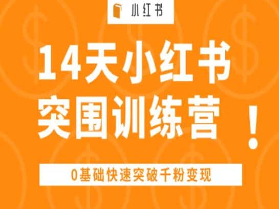 14天小红书突围训练营 ，0基础快速突破千粉变现-优优云创
